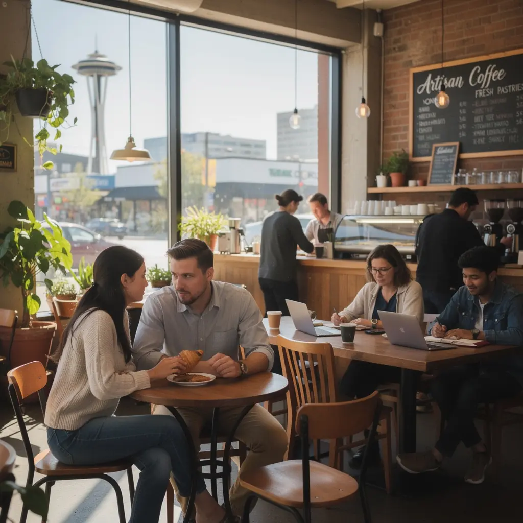 Группа туристов на фоне известного исторического памятника, позирующих для фотографии на ярком фоне.